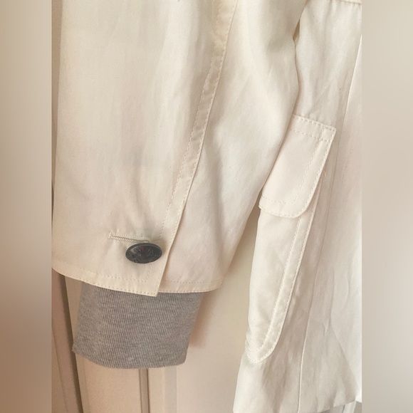 St. John Double Breasted Jacket Coat Cream Gray Size 2 wz tag - Picture 7 of 15